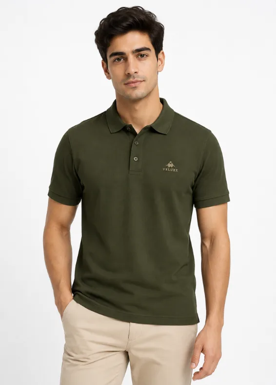 Olive Essential Slim Fit Pure Cotton Polo