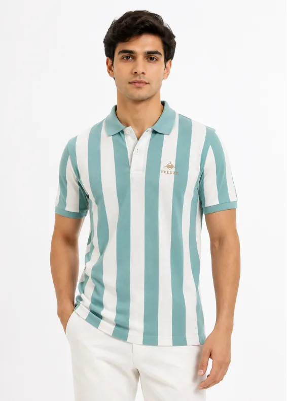 Classic Stripe  Men's Pure Cotton Polo