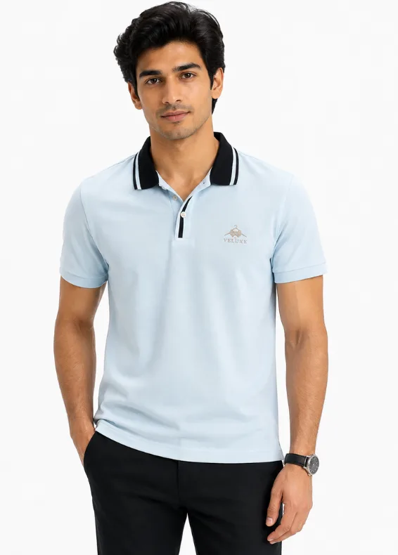 Azure Edge Men's Slim Fit Cotton Blend Polo