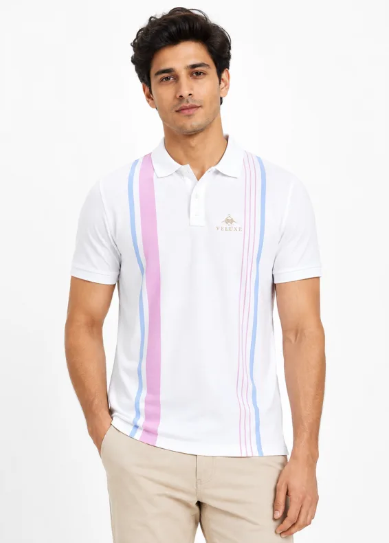 Ivory Stripe Classic Men's Polo
