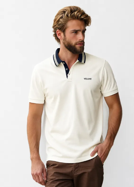 Jacquard Texture Collar Men's Polo Shirt