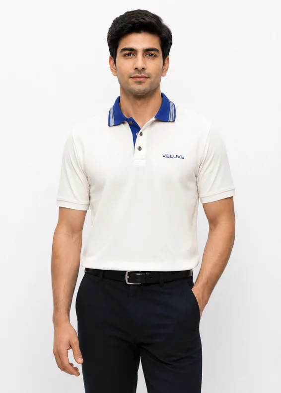 Jacquard Elegance Men's Slim Fit Cotton Polo