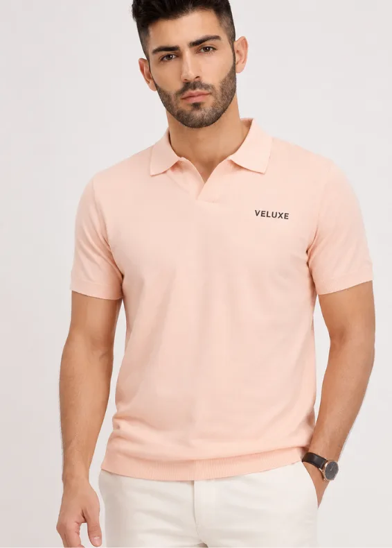 Peach Essence Slim Fit Polo – Men's Cotton Casual Polo