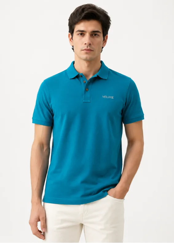 Dark Forest Slim Fit Polo T-Shirt – Men's Solid Cotton Blend