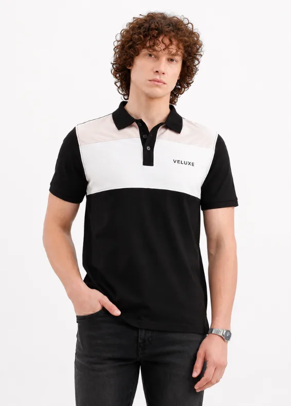 Colour Block Edge Polo Shirt – Men's Slim Fit Cotton Polo