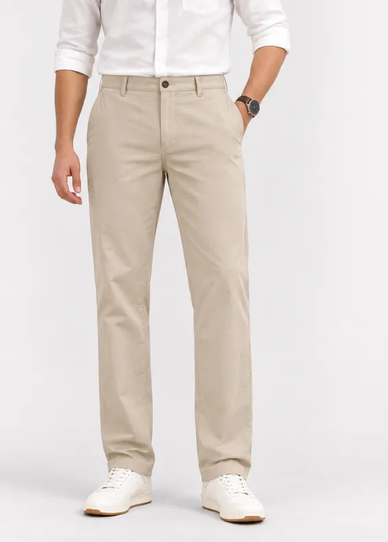Urban Ease Men's Straight Fit Cotton Trousers