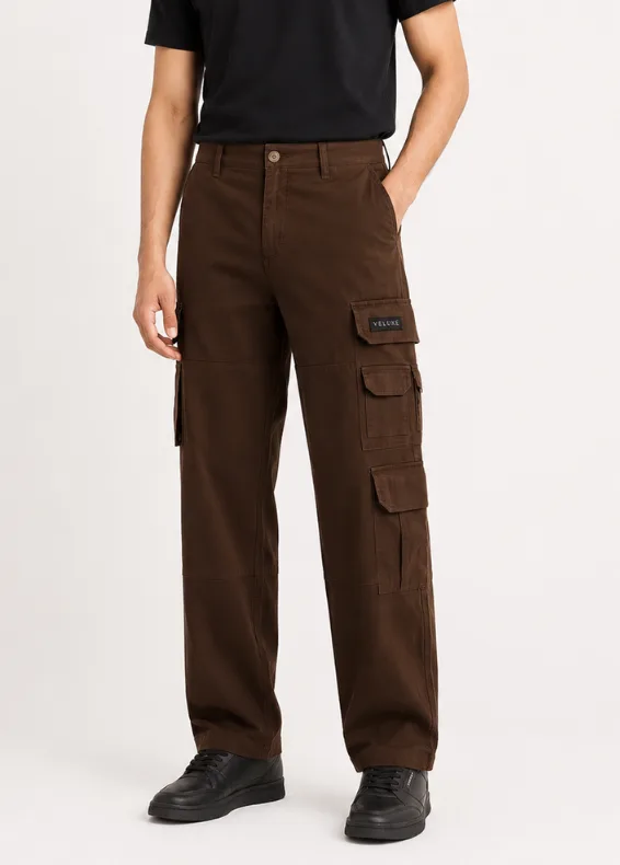 Urban Utility Cargo Trousers – Men's Loose Fit Cotton Blend Cargo