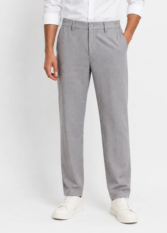 Men's Straight Fit Grey Formal Trousers