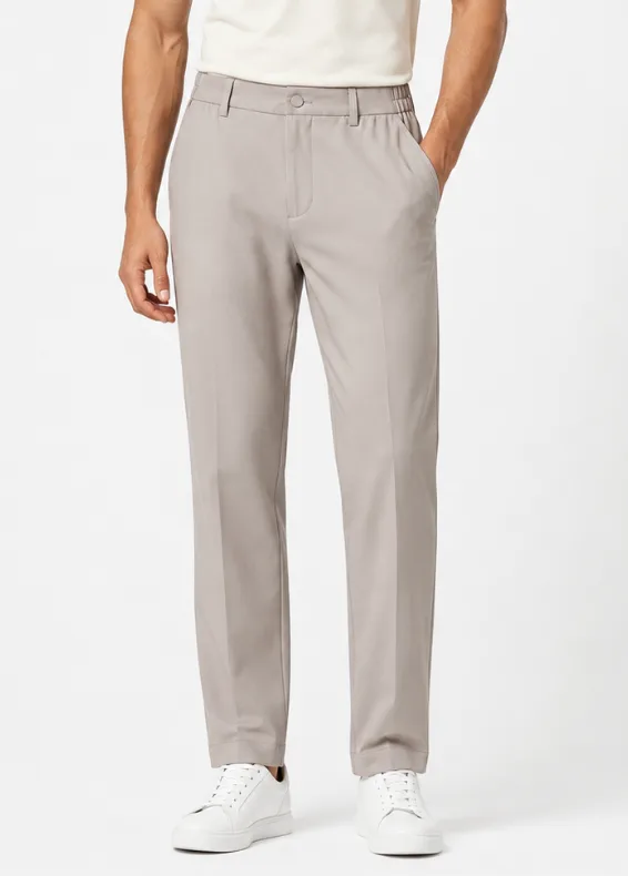 Men's Khaki Straight Fit Trousers