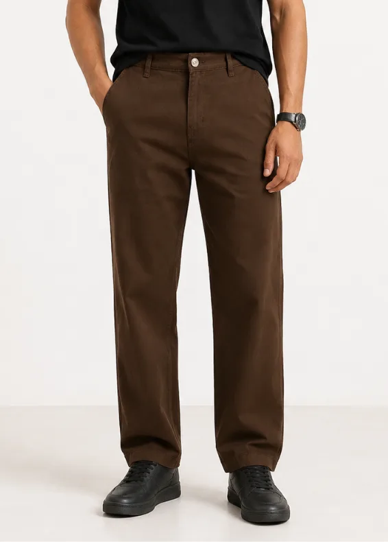 Men's Relaxed Urban Drift Loose Trousers – Brown