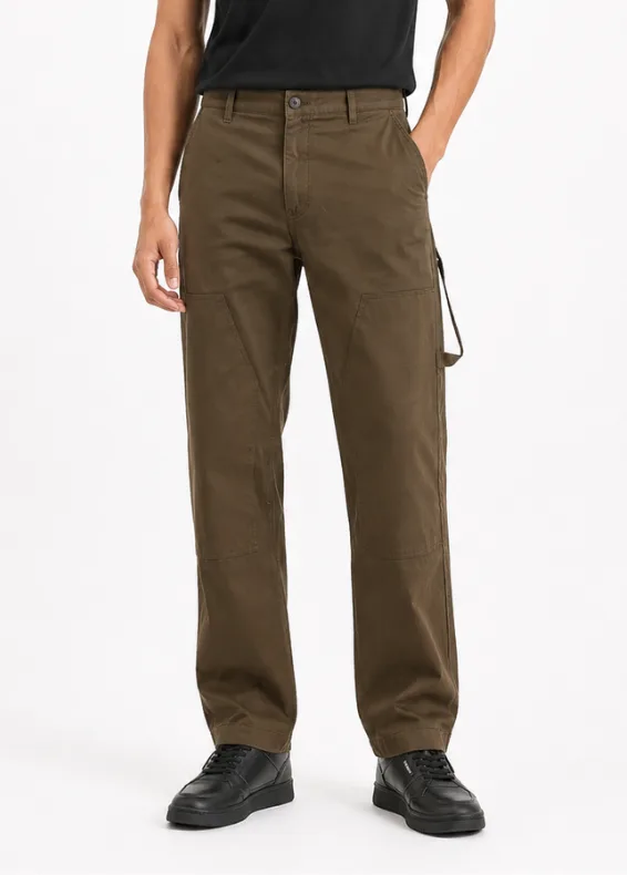 Men's Straight Fit Olive Carpenter Denim