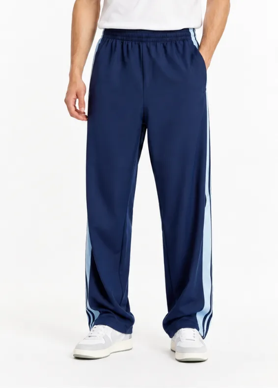 Men's Regular Fit Polyester Side-Snap Trousers