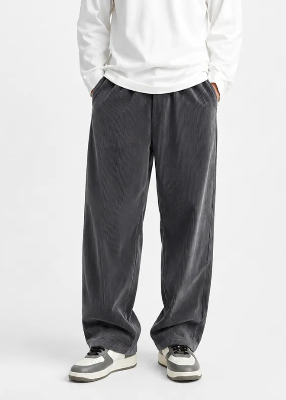 Men's Relaxed Fit Ridge Texture Trousers